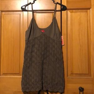 NWT cute brown lace tank top